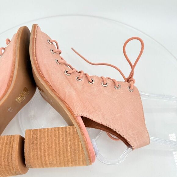 Jeffrey Campbell X Free People Gladiator Sandal Pink Leather Lace Up Boho Sz 6.5 - Picture 9 of 14